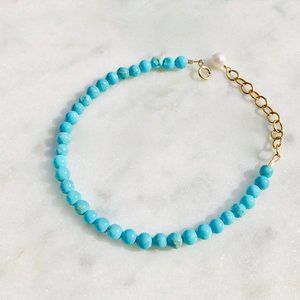 14K gold-filled and Turquoise bracelet
